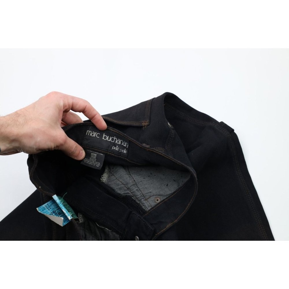 NOS Vtg 90s Pelle Pelle Mens 32x34 Spell Out Hip Hop Baggy Fit Big Pocket Jeans - Picture 6 of 12